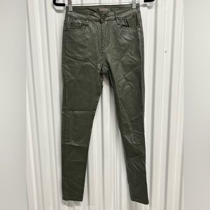 Miss You Olive/Army Green Metallic Fashion Jeans | 38/12